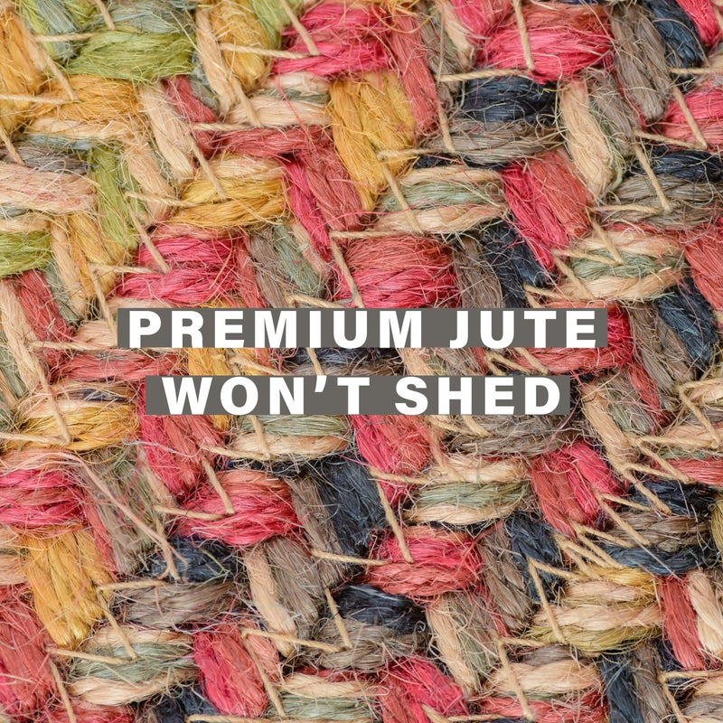 Homespice Kingston Oval Braided Rugs 20x30 â€“ A Jute Braided Multi Colored Rug to Use in Kitchen, Entryway, and Bathroom - Image 4